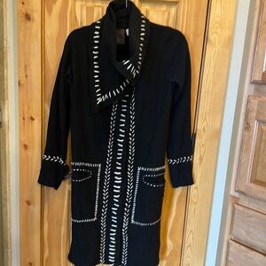 Black maxi sweater by Guinevere for Anthropologie. Size Small, wool.